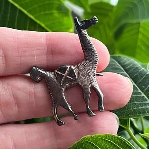 Antique Sterling Silver Llama Pin/Brooch